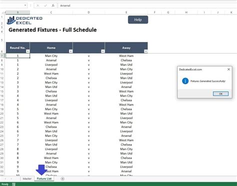 Free Excel Fixture Generator .